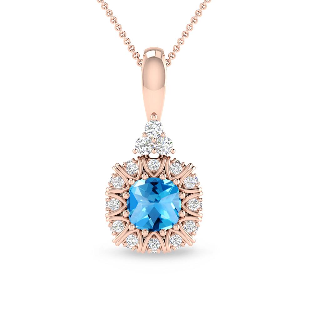 Rose Gold - Blue Topaz