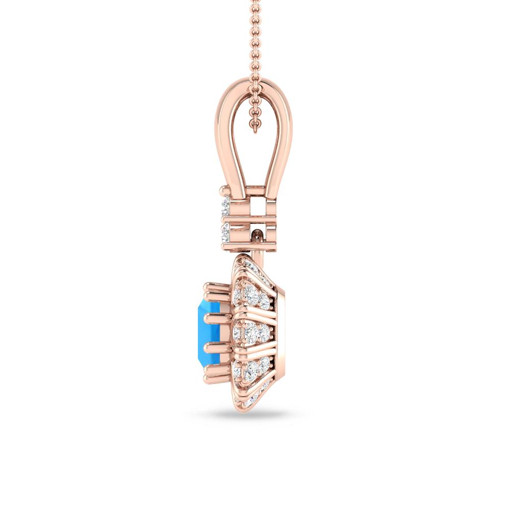 Rose Gold - Blue Topaz