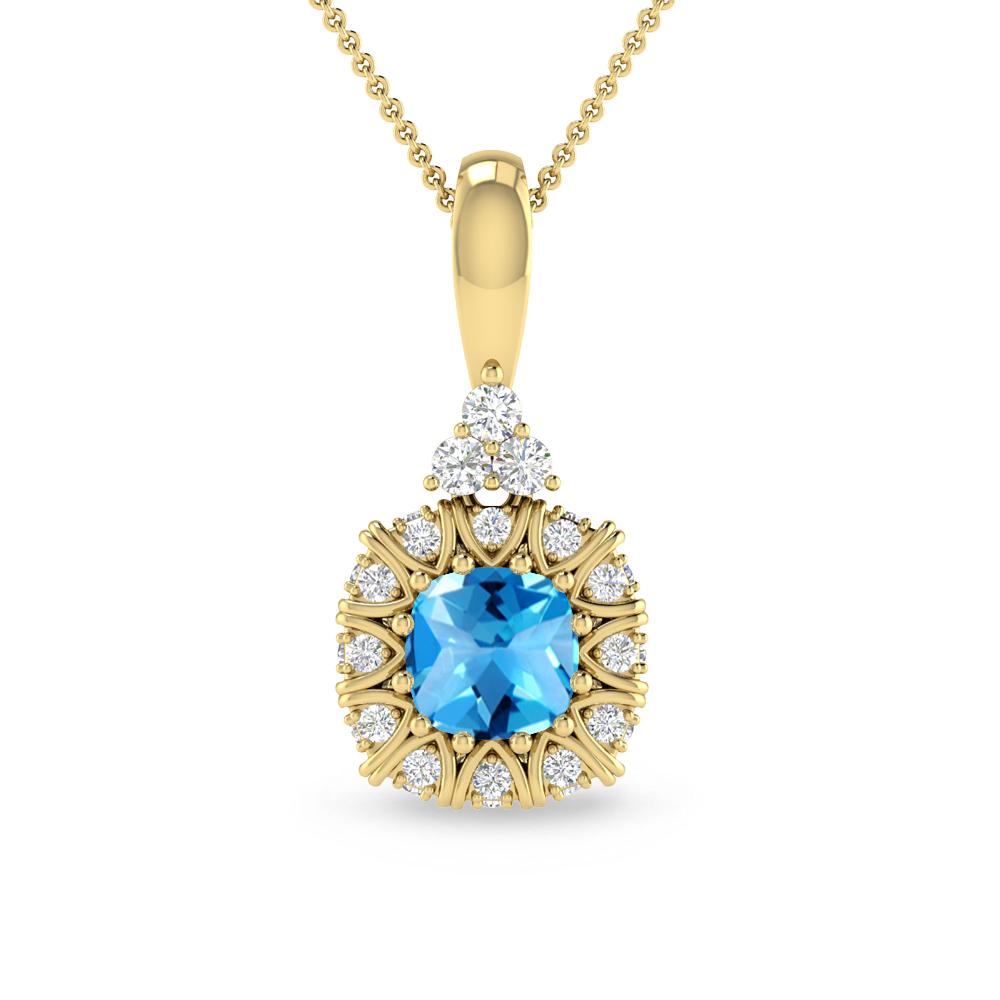 Yellow Gold - Blue Topaz