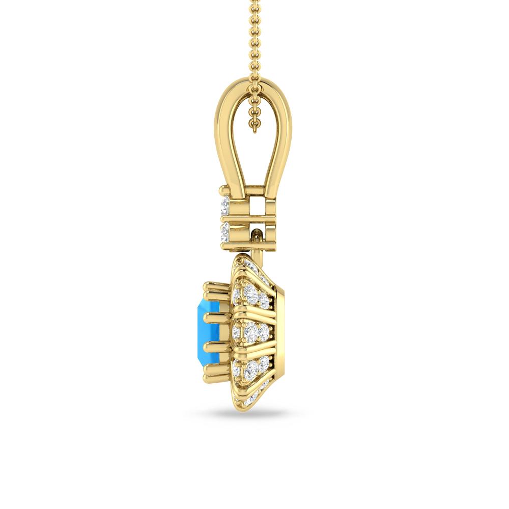 Yellow Gold - Blue Topaz