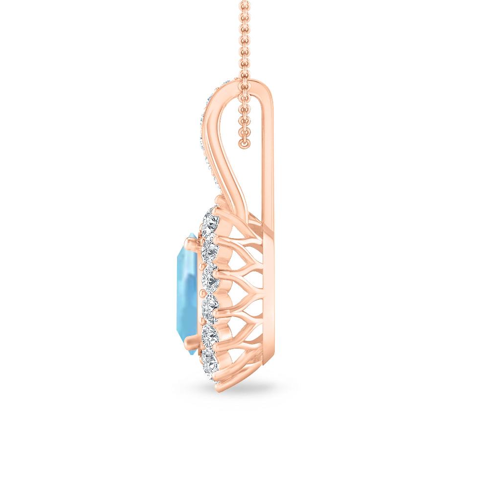 Rose Gold - Aquamarine