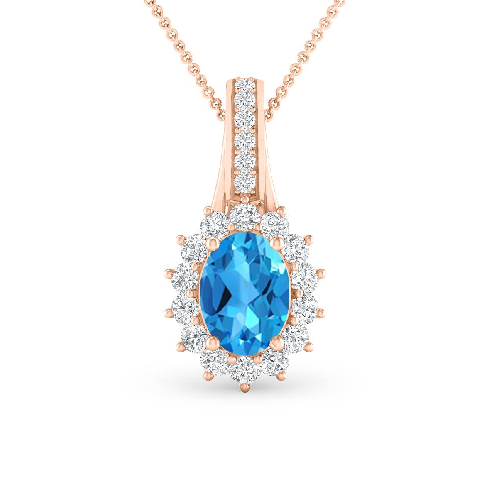 Rose Gold - Blue Topaz