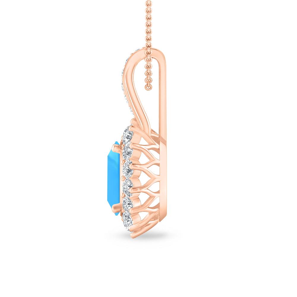 Rose Gold - Blue Topaz