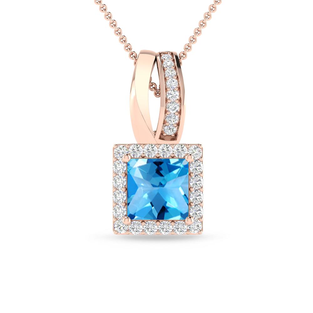 Rose Gold - Blue Topaz