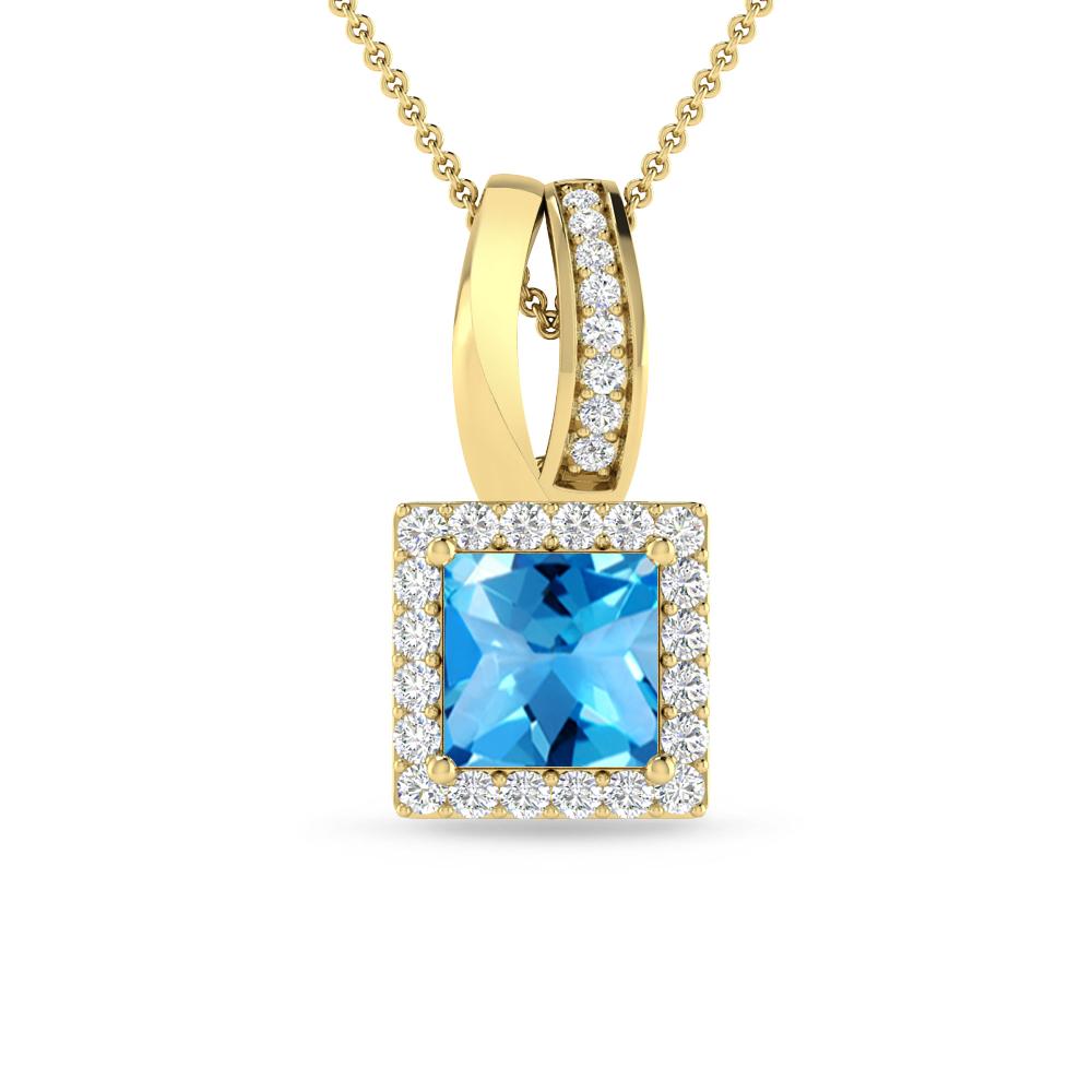 Yellow Gold - Blue Topaz