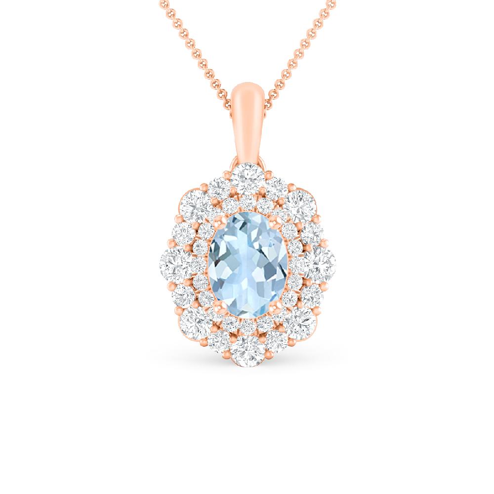 Rose Gold - Aquamarine