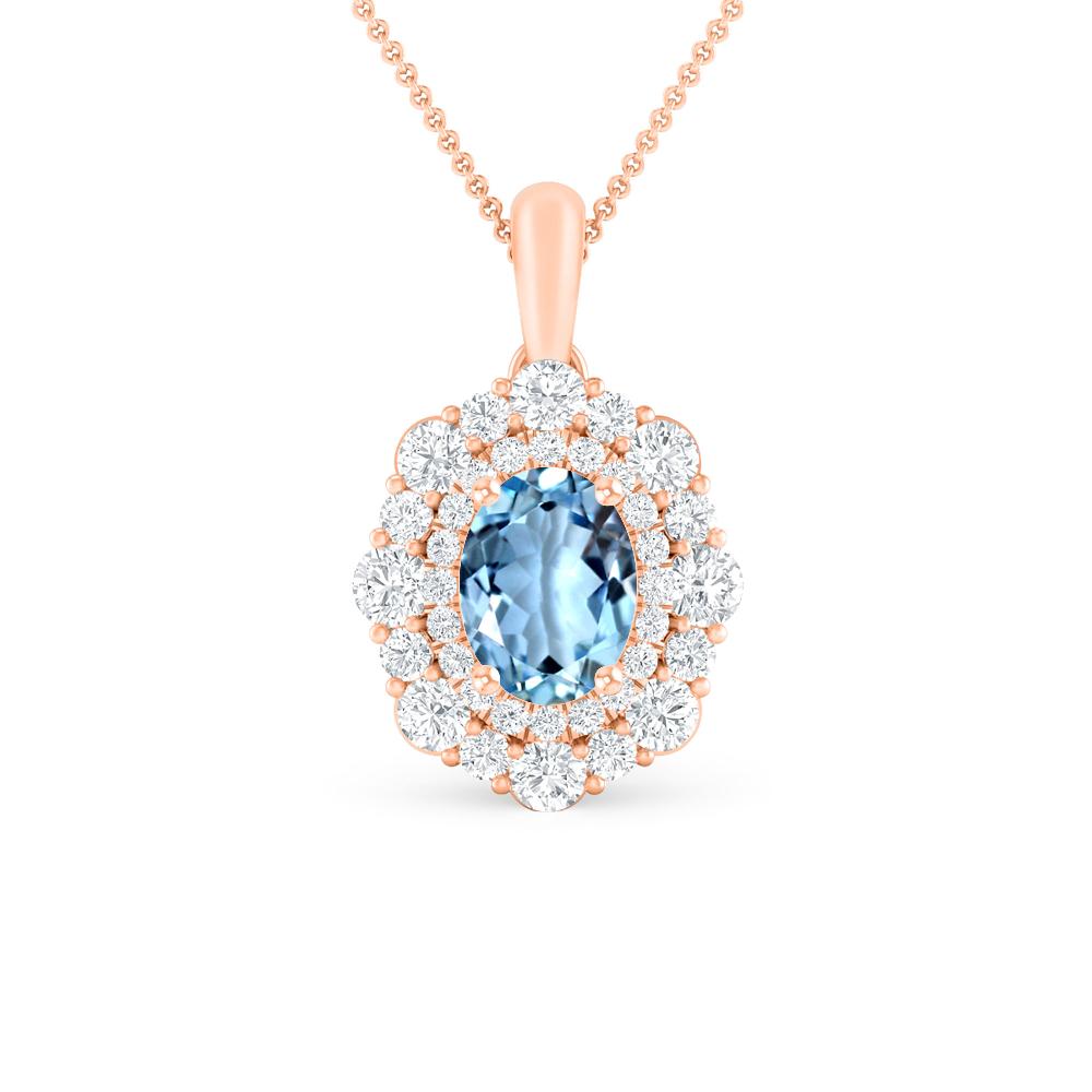 Rose Gold - Aquamarine