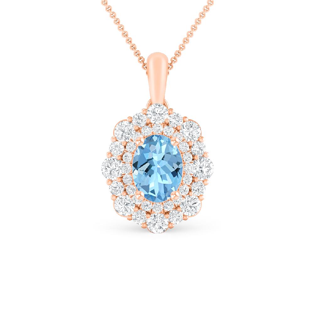 Rose Gold - Aquamarine