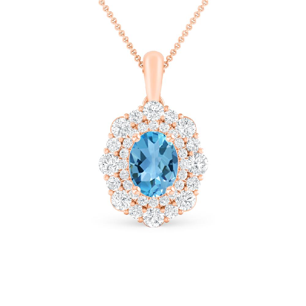 Rose Gold - Blue Topaz