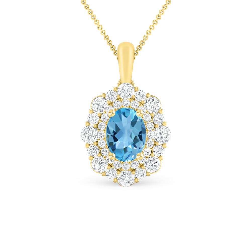 Yellow Gold - Blue Topaz