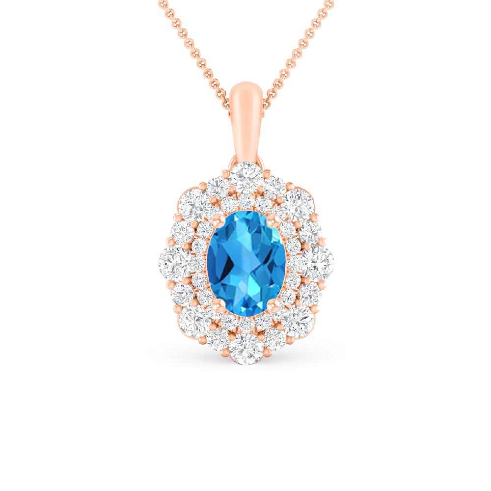 Rose Gold - Blue Topaz