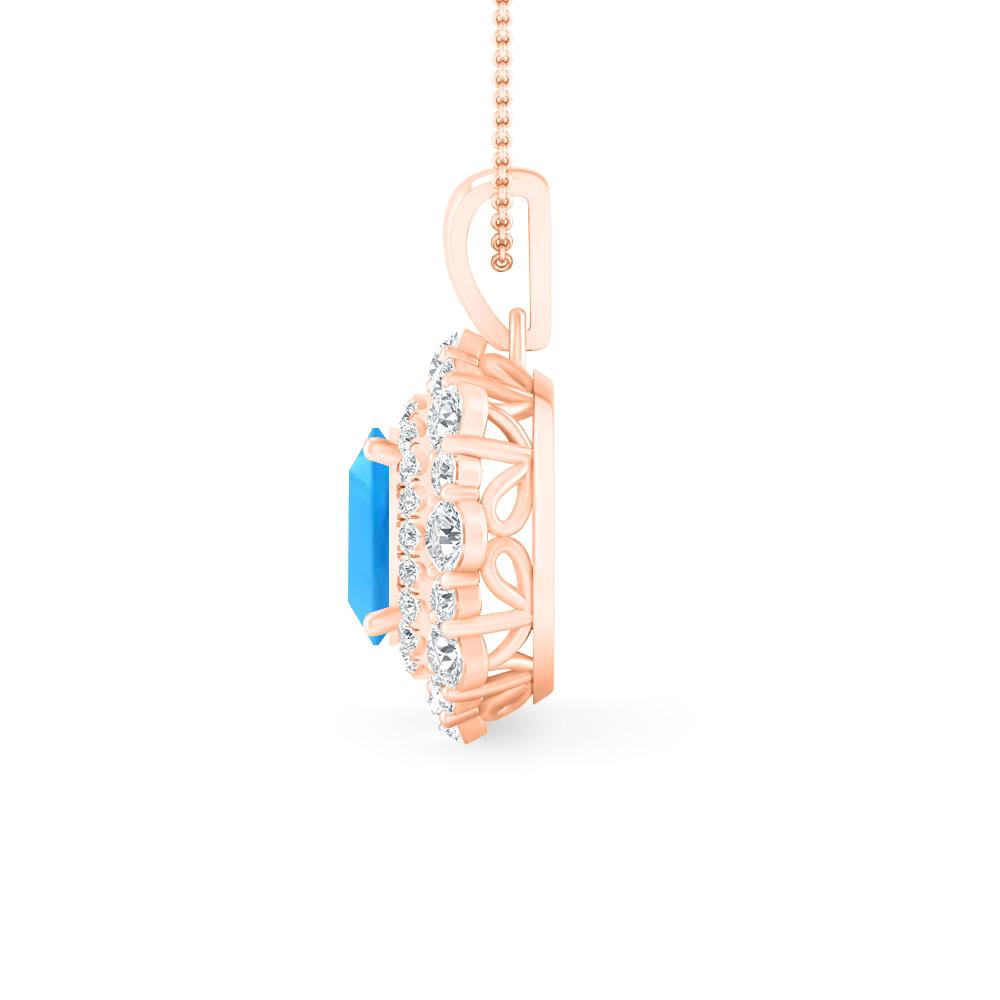 Rose Gold - Blue Topaz