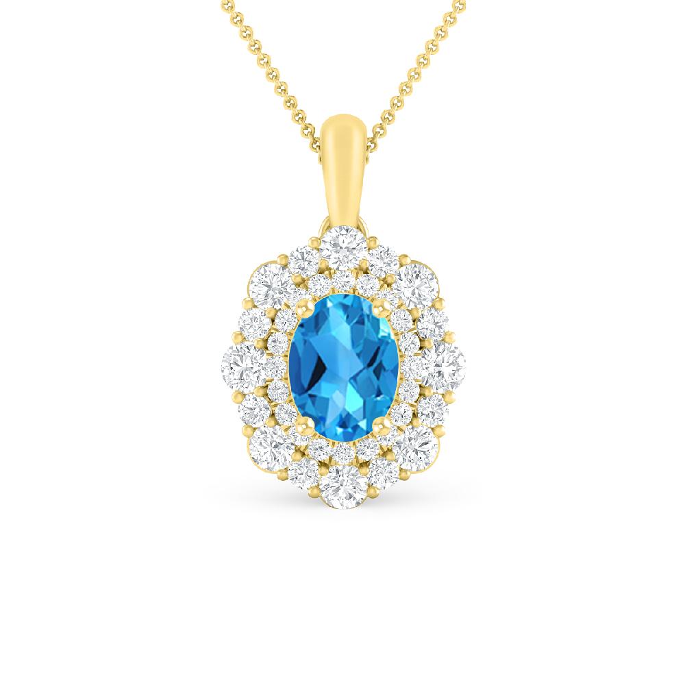 Yellow Gold - Blue Topaz