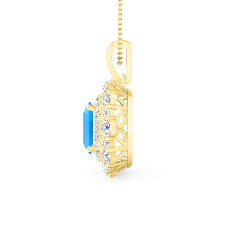 Yellow Gold - Blue Topaz