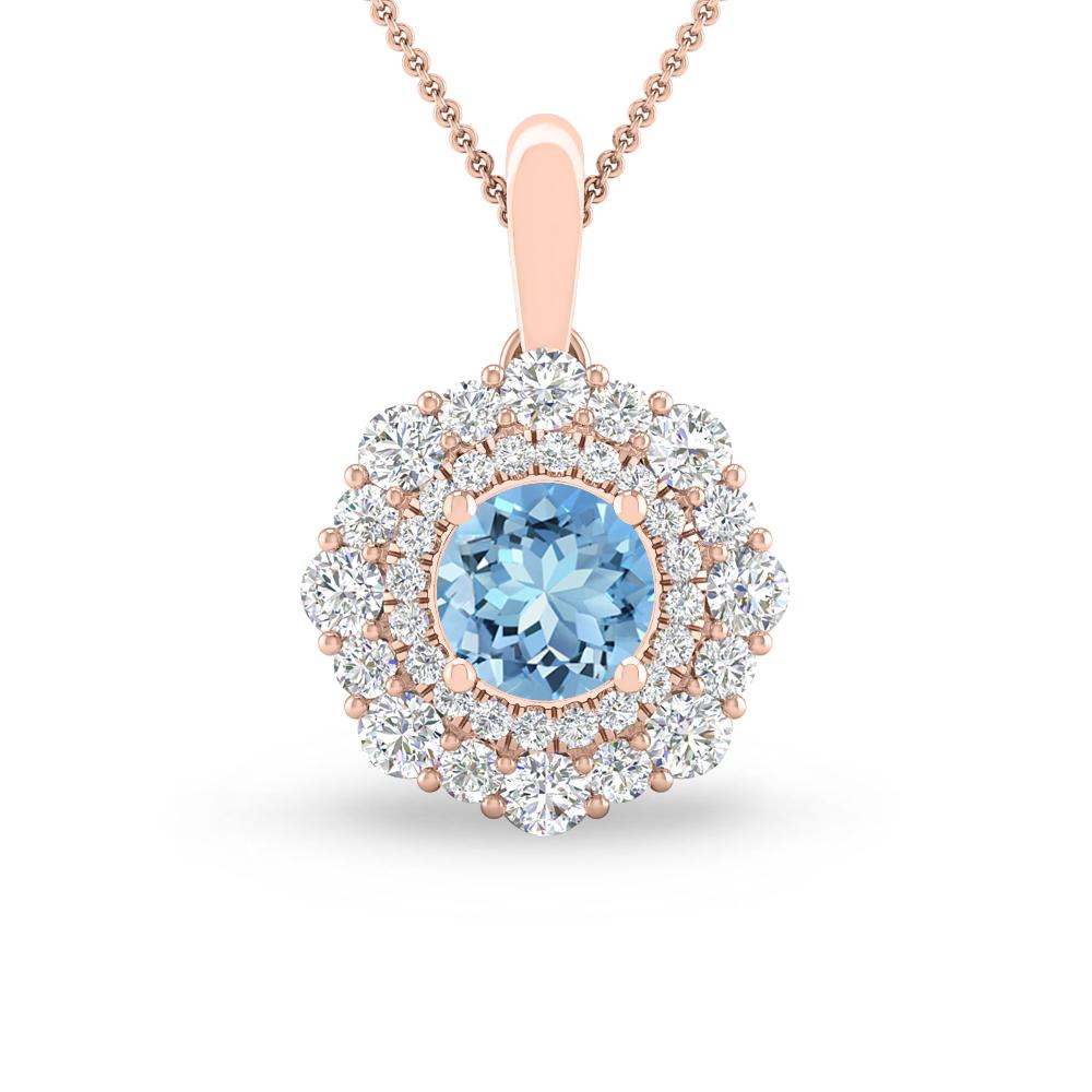 Rose Gold - Aquamarine