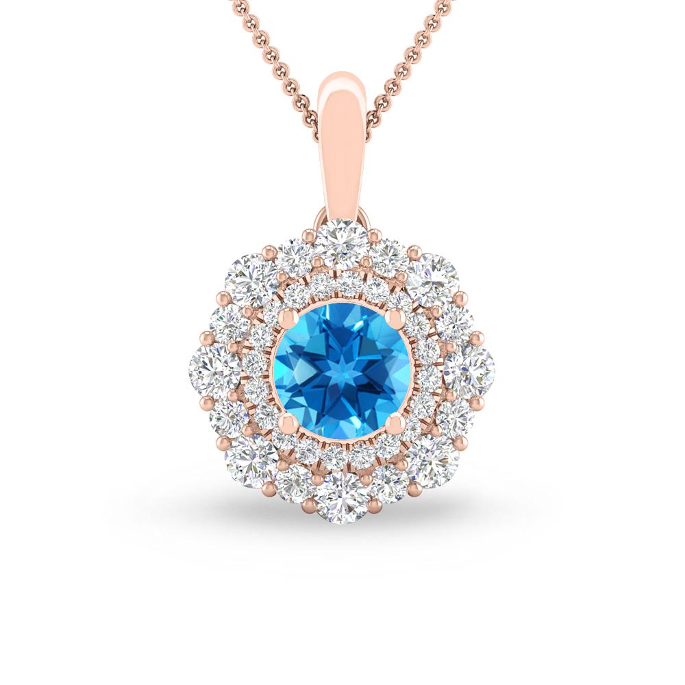 Rose Gold - Blue Topaz