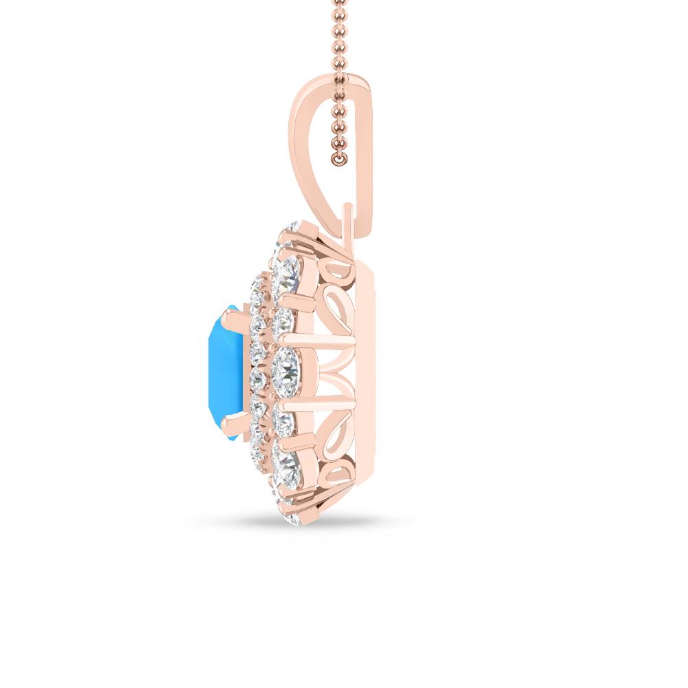 Rose Gold - Blue Topaz