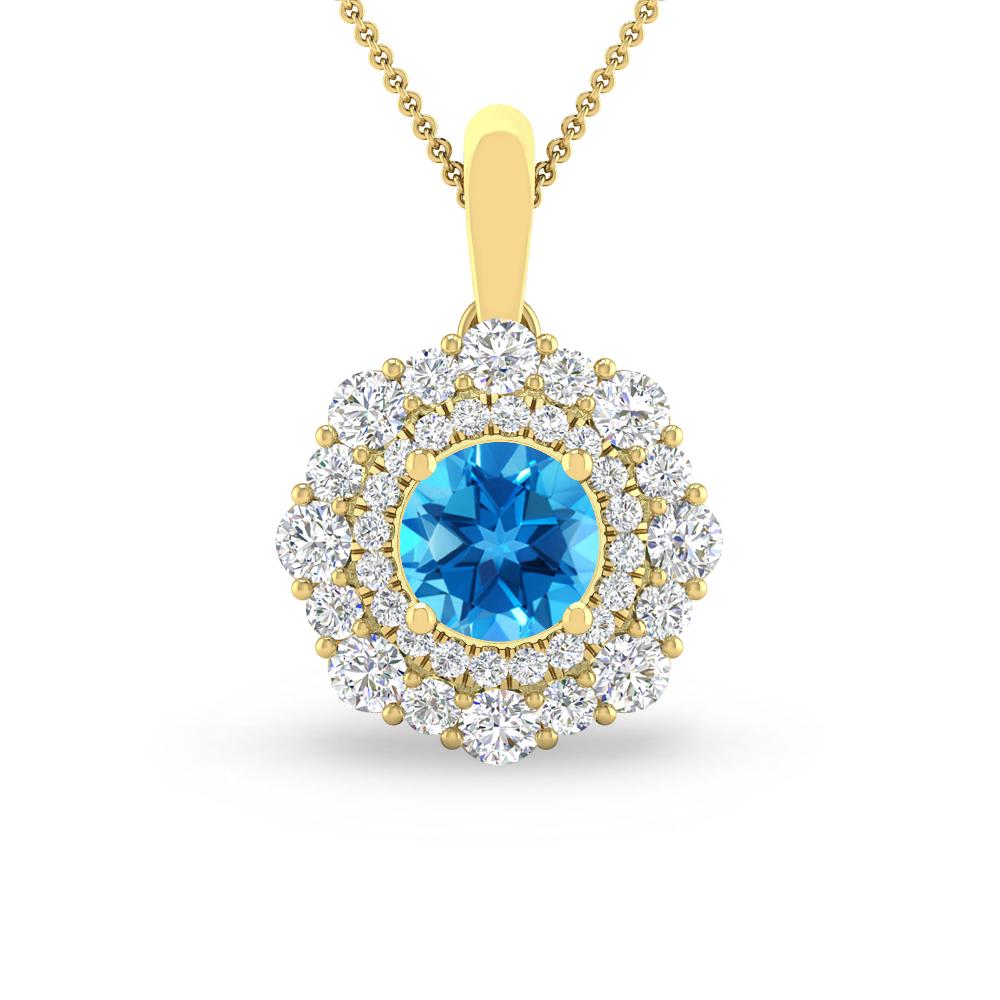 Yellow Gold - Blue Topaz