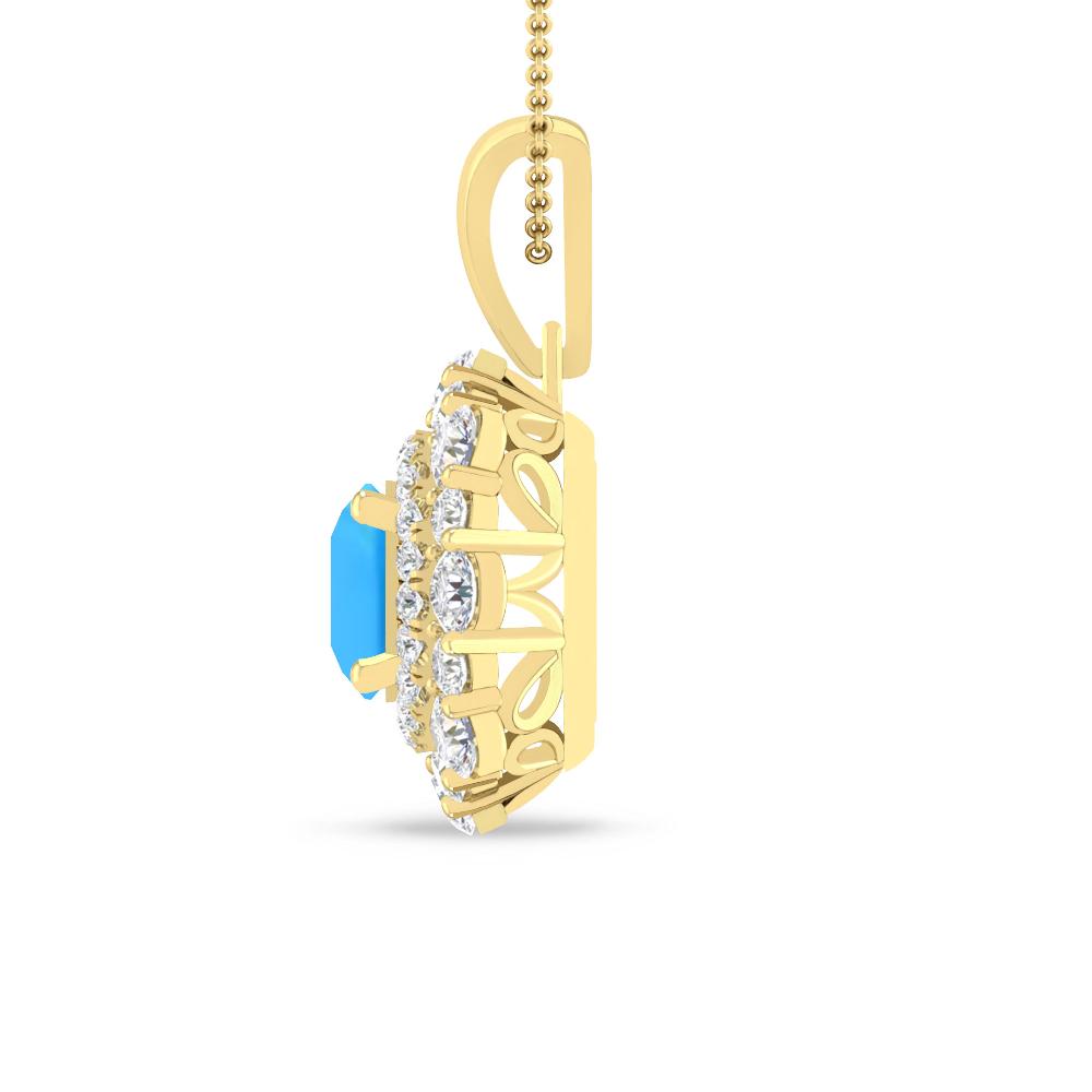 Yellow Gold - Blue Topaz