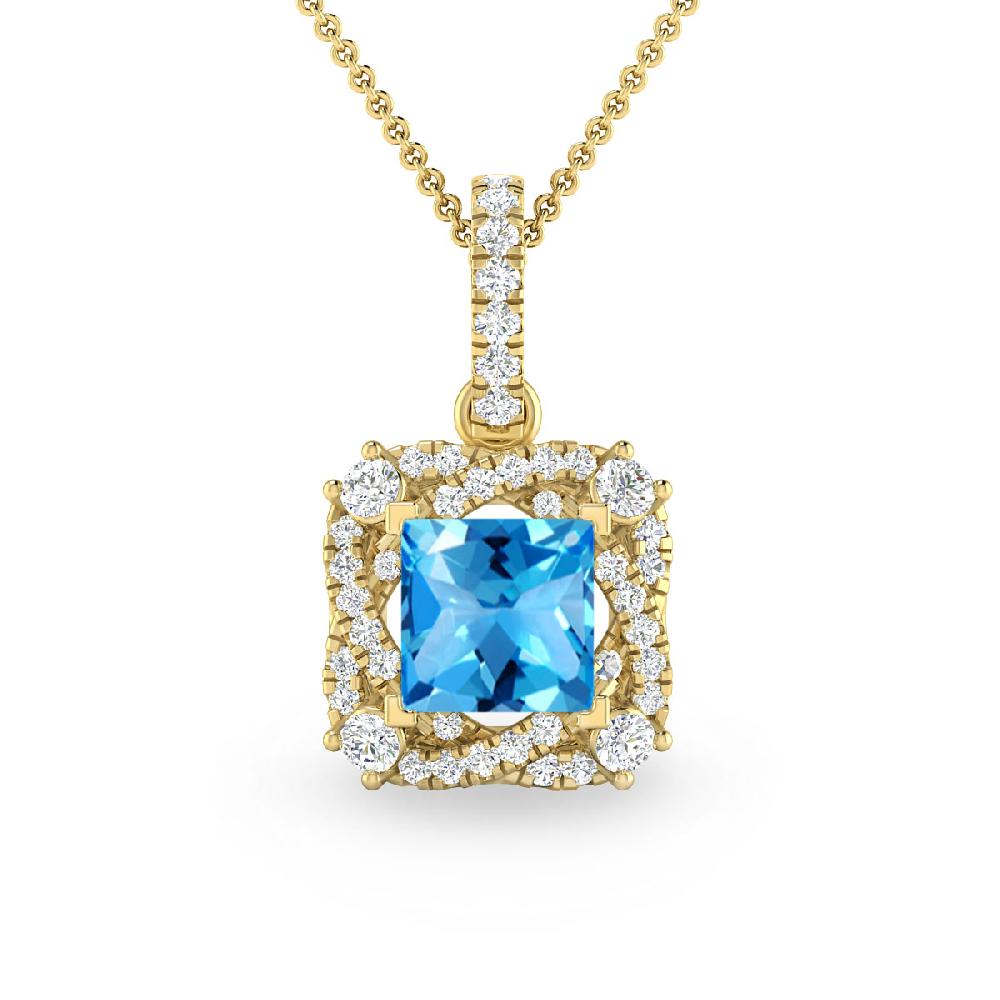 Yellow Gold - Blue Topaz