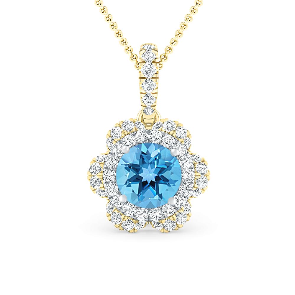 Yellow Gold - Blue Topaz