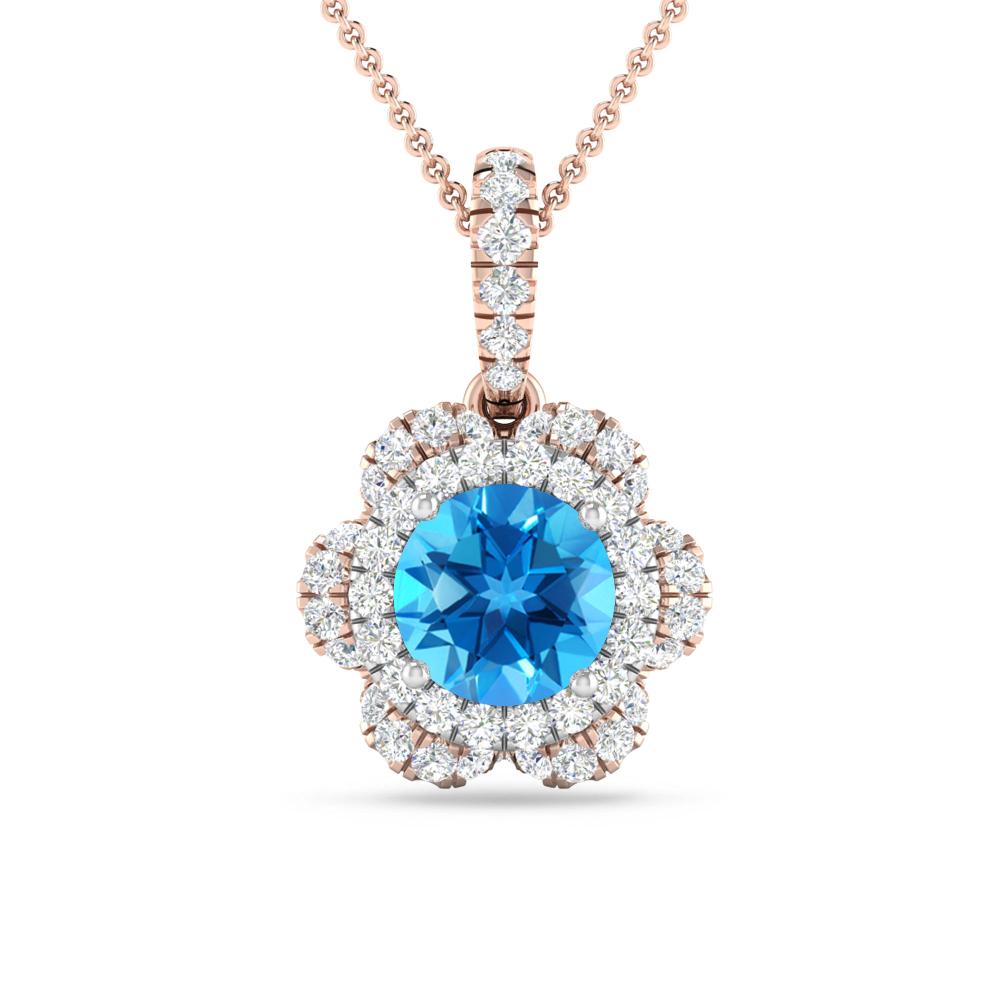 Rose Gold - Blue Topaz