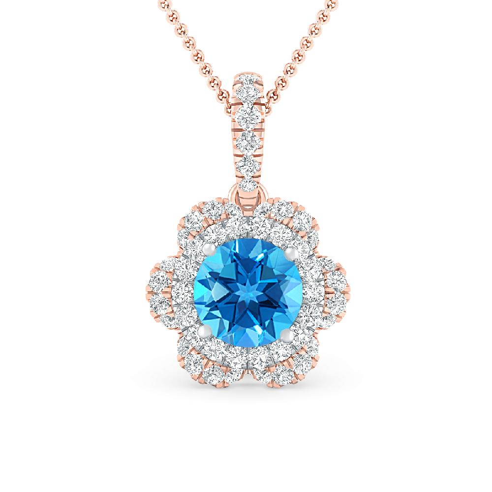 Rose Gold - Blue Topaz