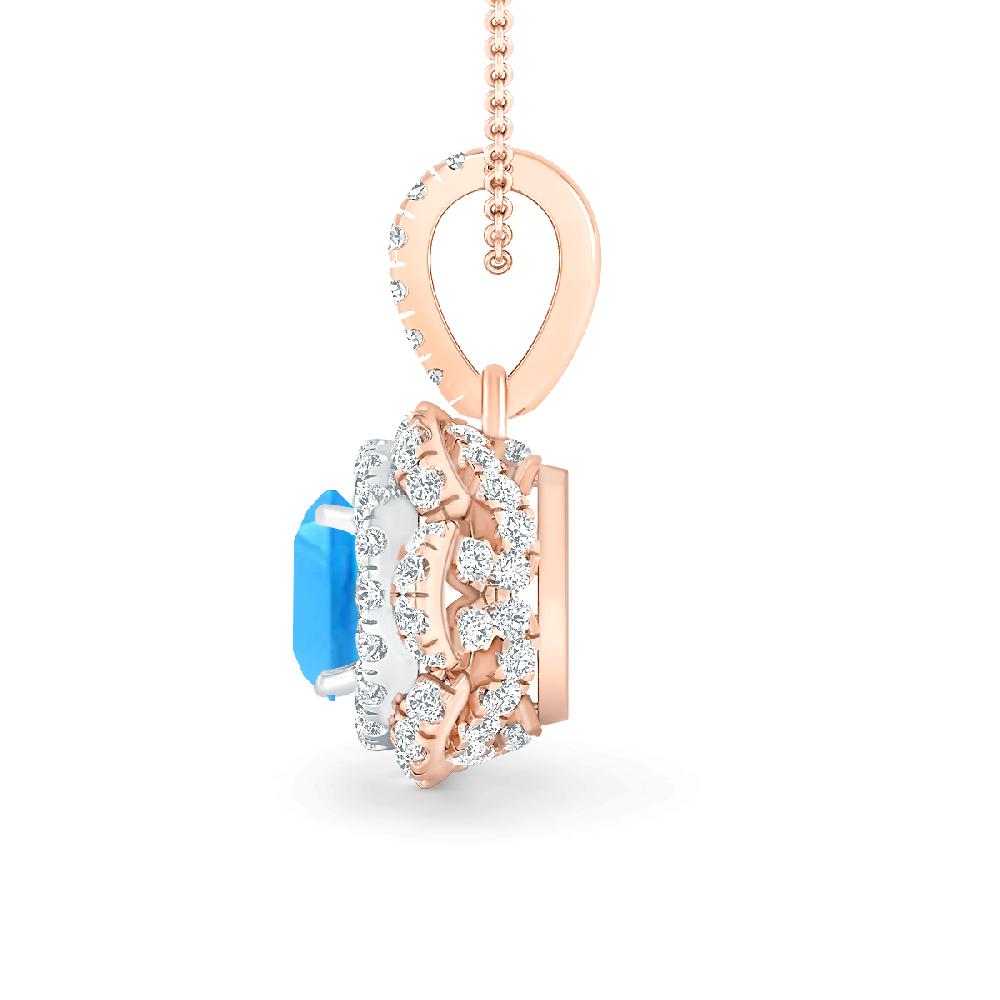 Rose Gold - Blue Topaz