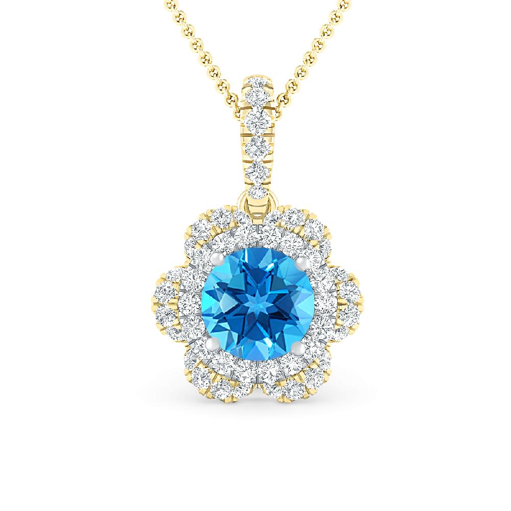 Yellow Gold - Blue Topaz