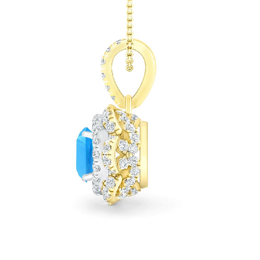 Yellow Gold - Blue Topaz