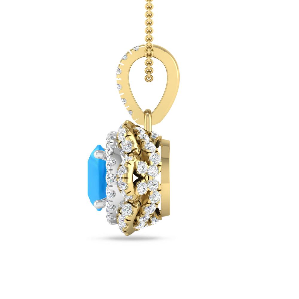 Yellow Gold - Blue Topaz