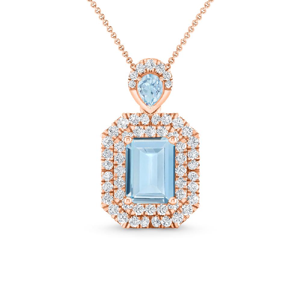 Rose Gold - Aquamarine