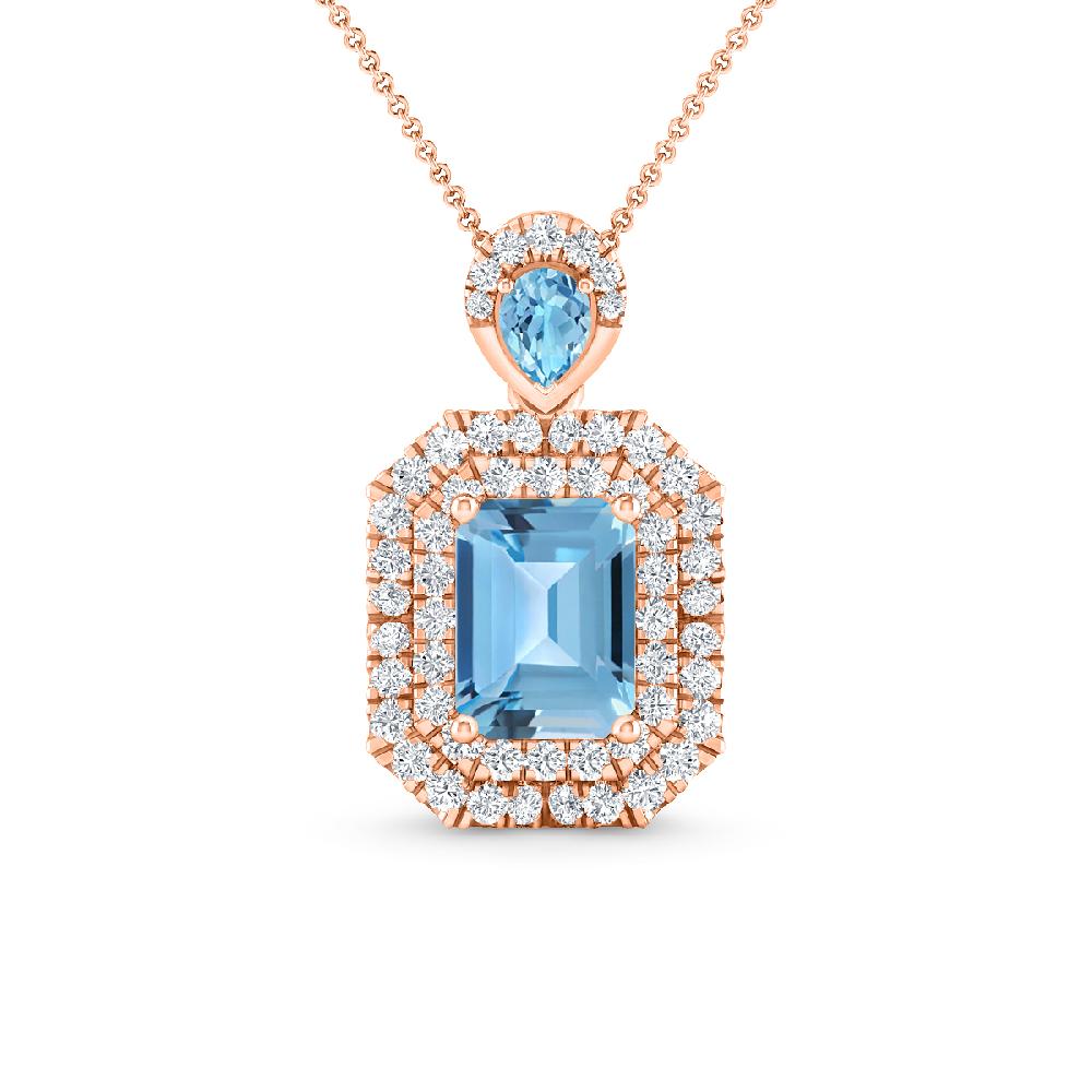 Rose Gold - Blue Topaz