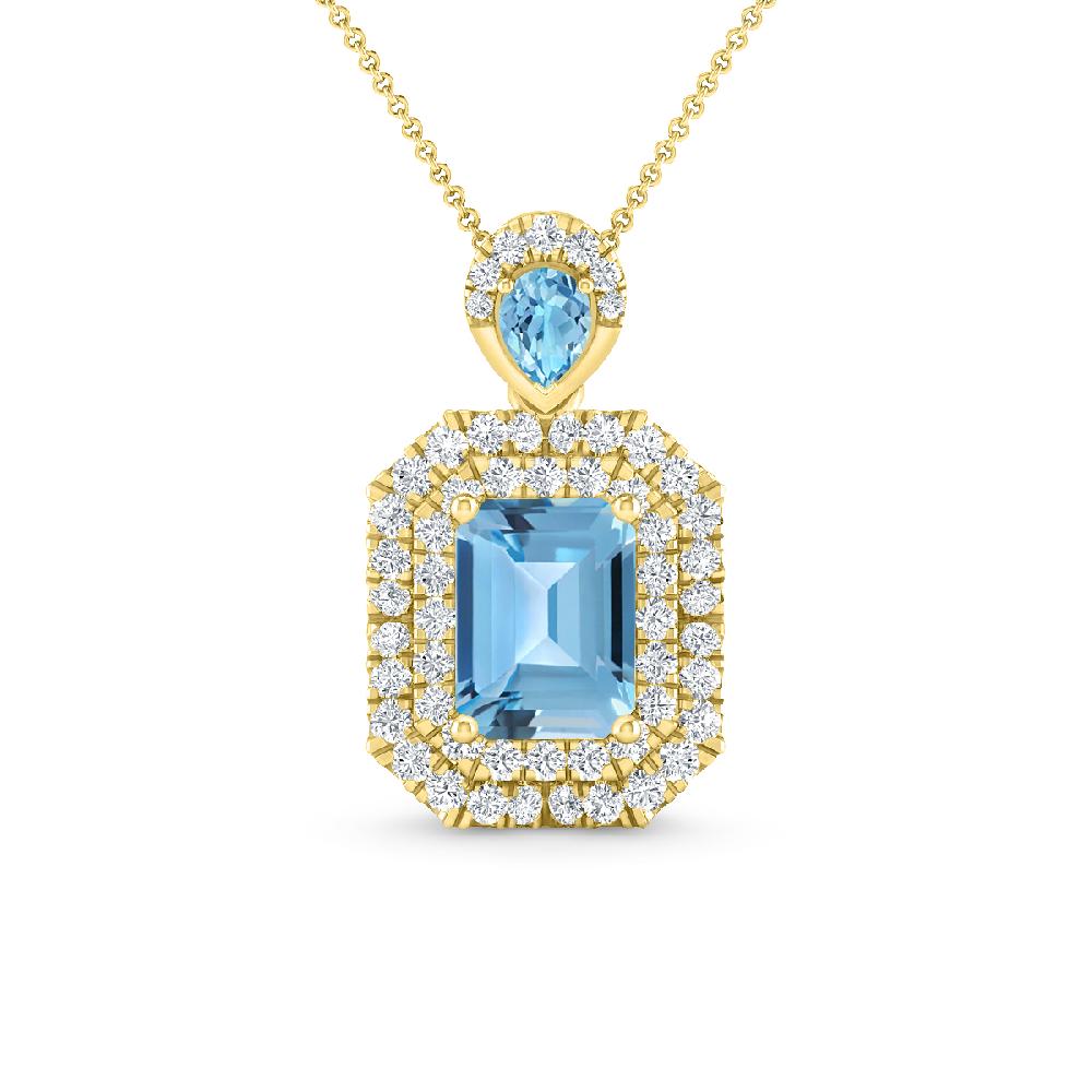 Yellow Gold - Blue Topaz