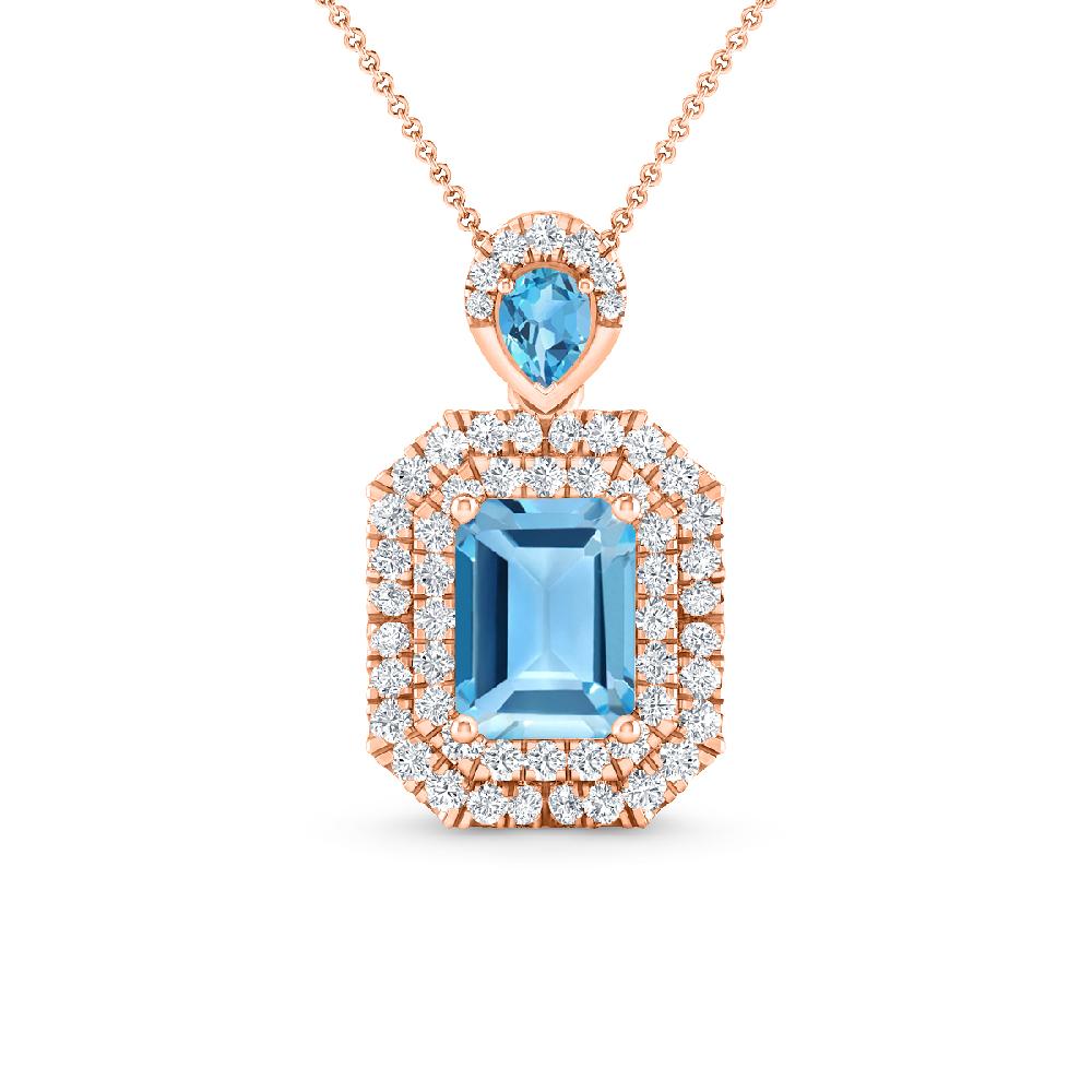 Rose Gold - Blue Topaz