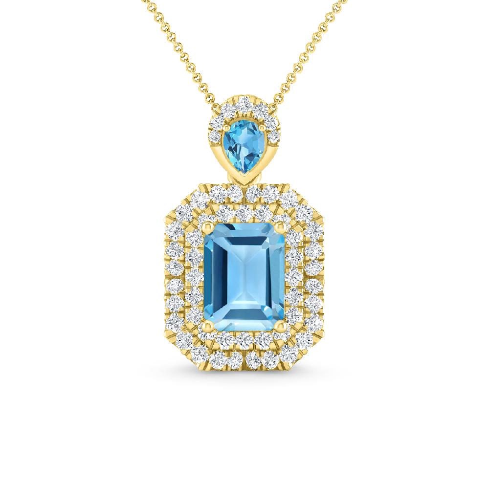 Yellow Gold - Blue Topaz