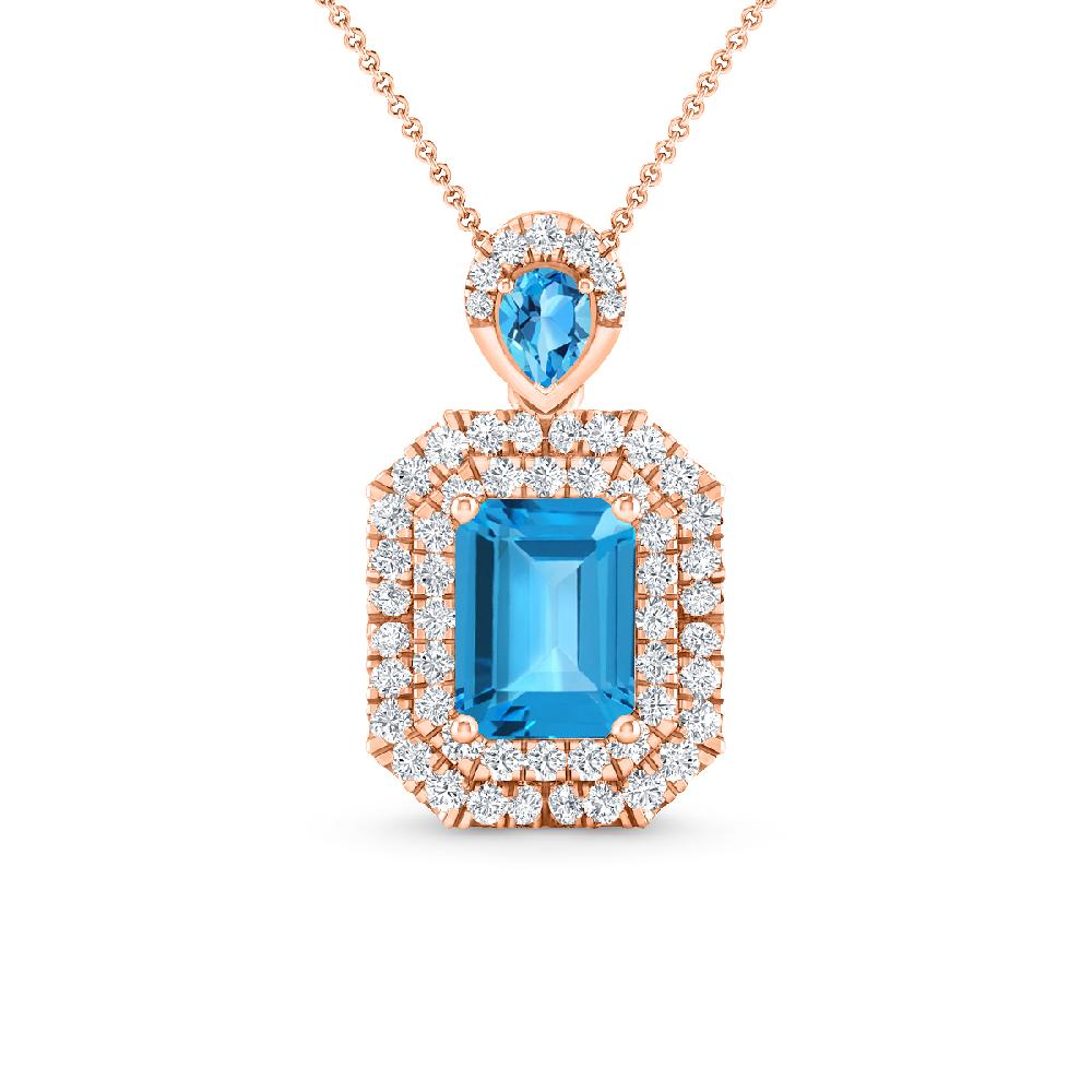 Rose Gold - Blue Topaz