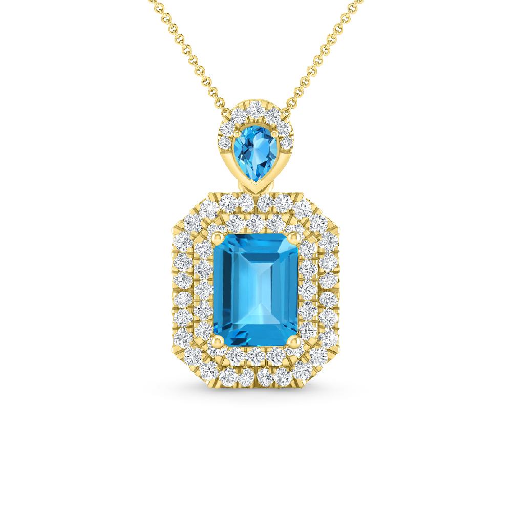 Yellow Gold - Blue Topaz