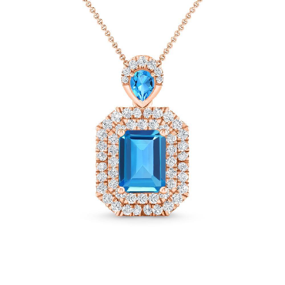 Rose Gold - Blue Topaz