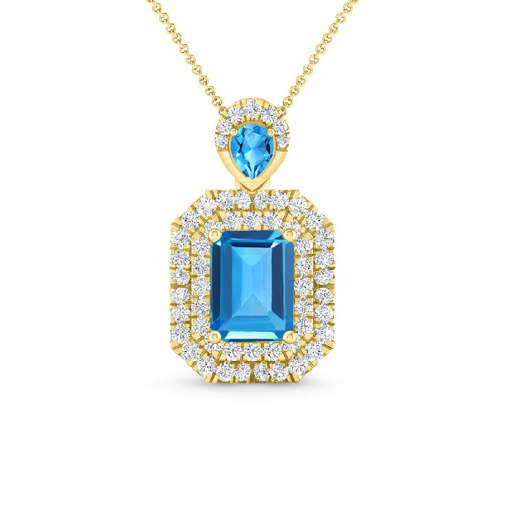 Yellow Gold - Blue Topaz