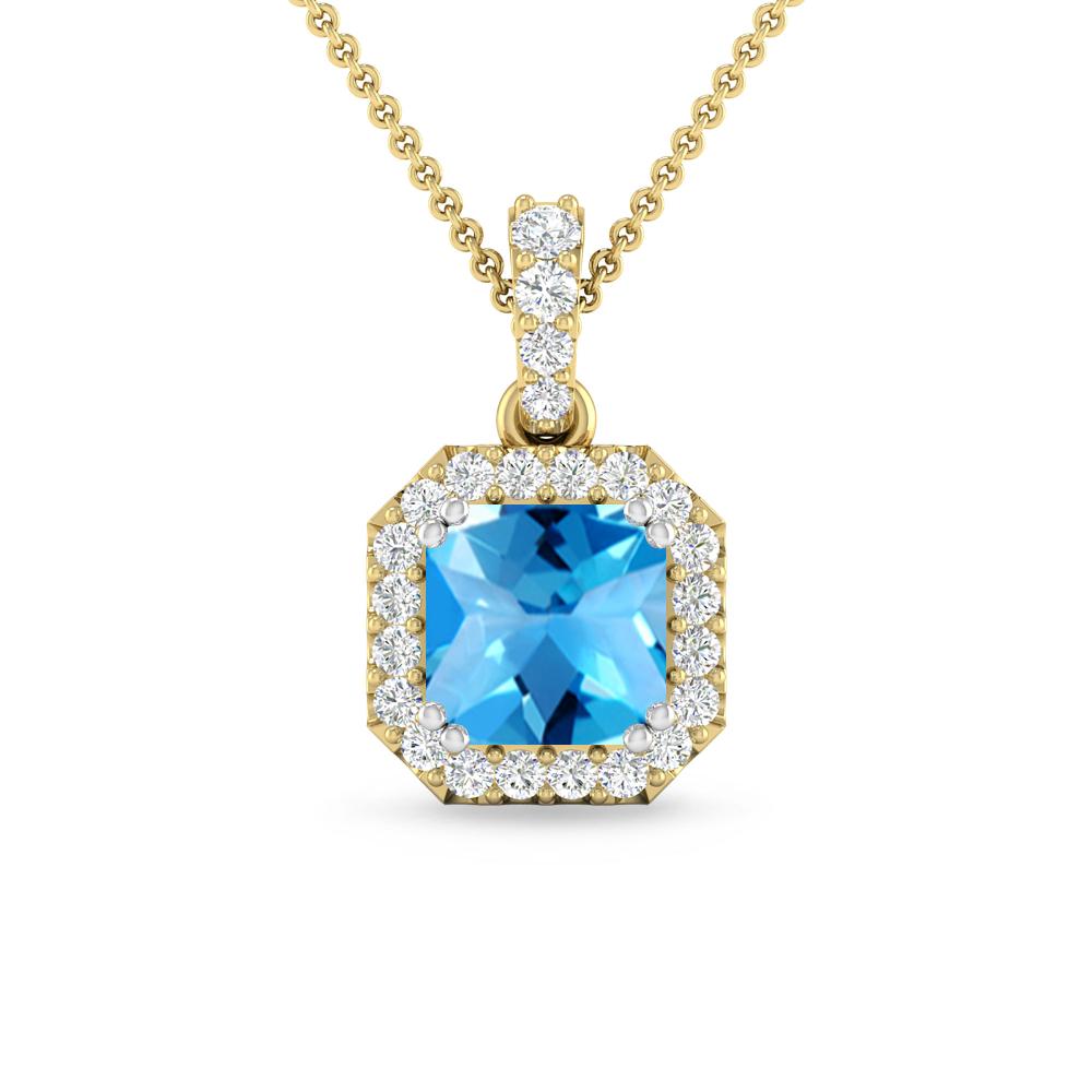 Yellow Gold - Blue Topaz