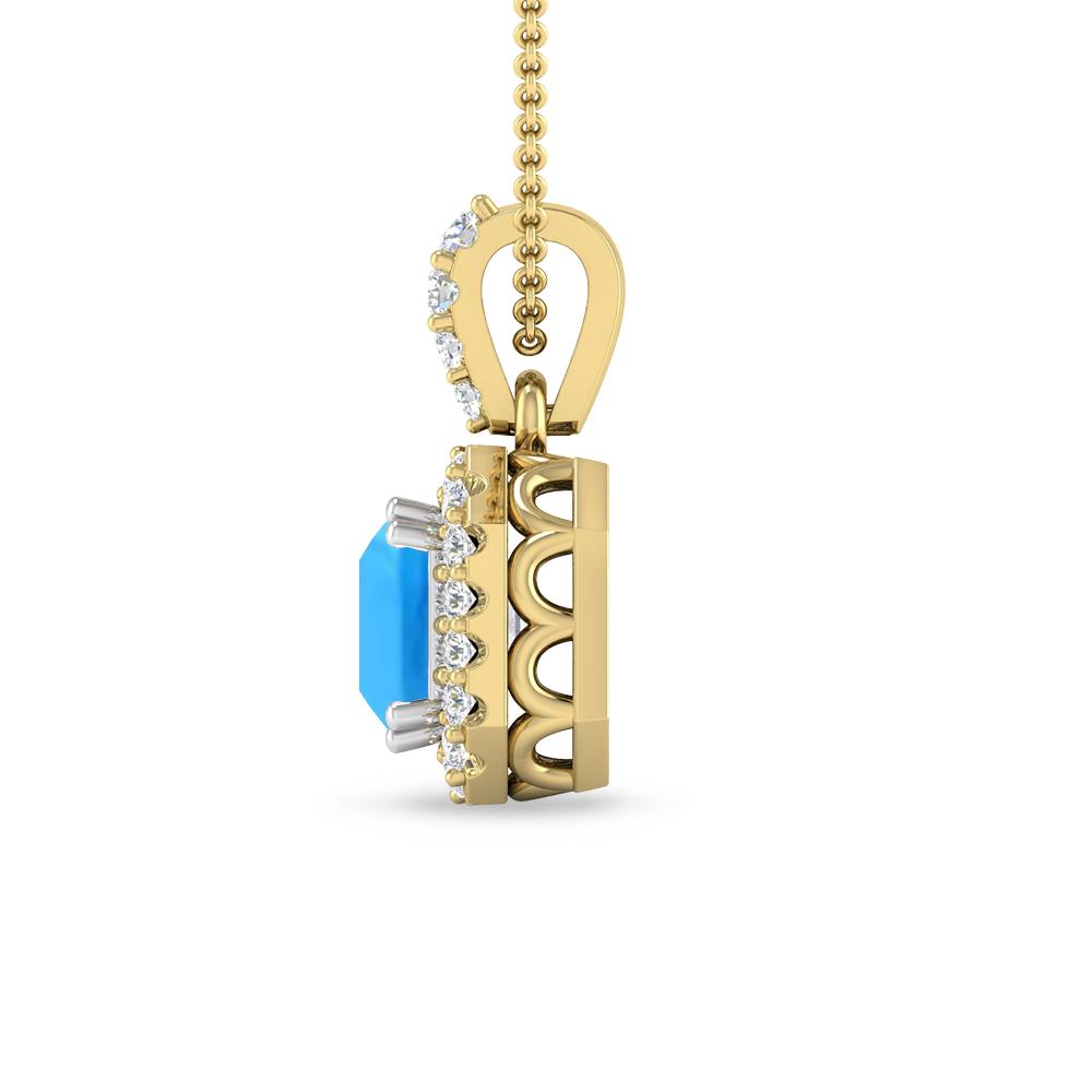 Yellow Gold - Blue Topaz