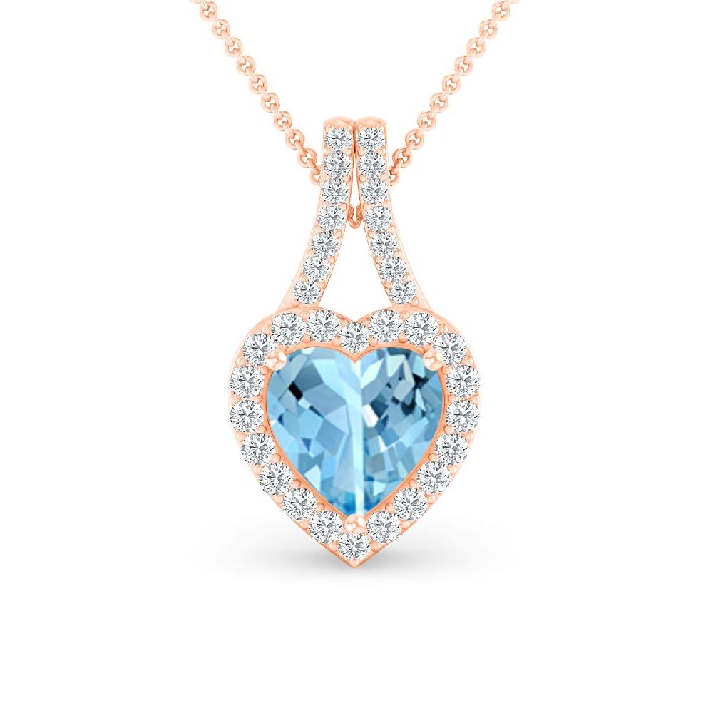 Rose Gold - Aquamarine