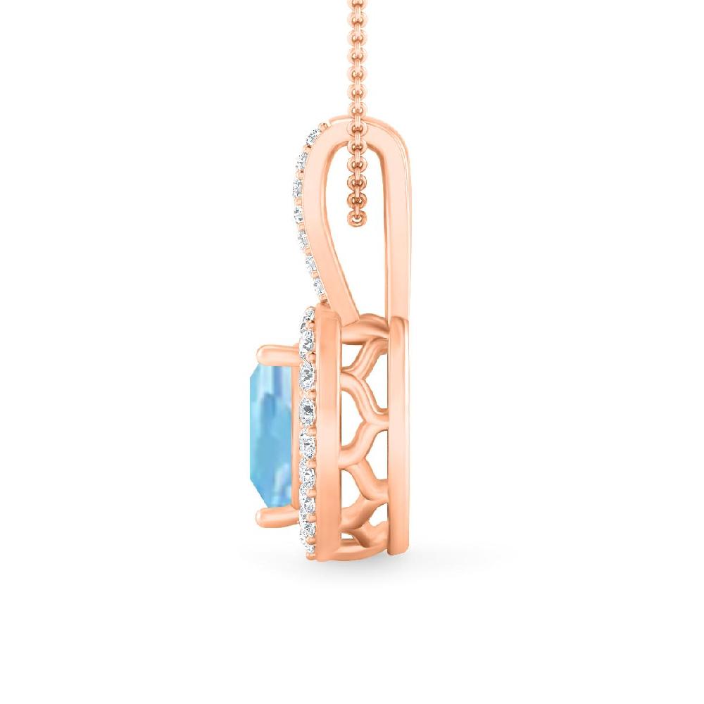 Rose Gold - Aquamarine