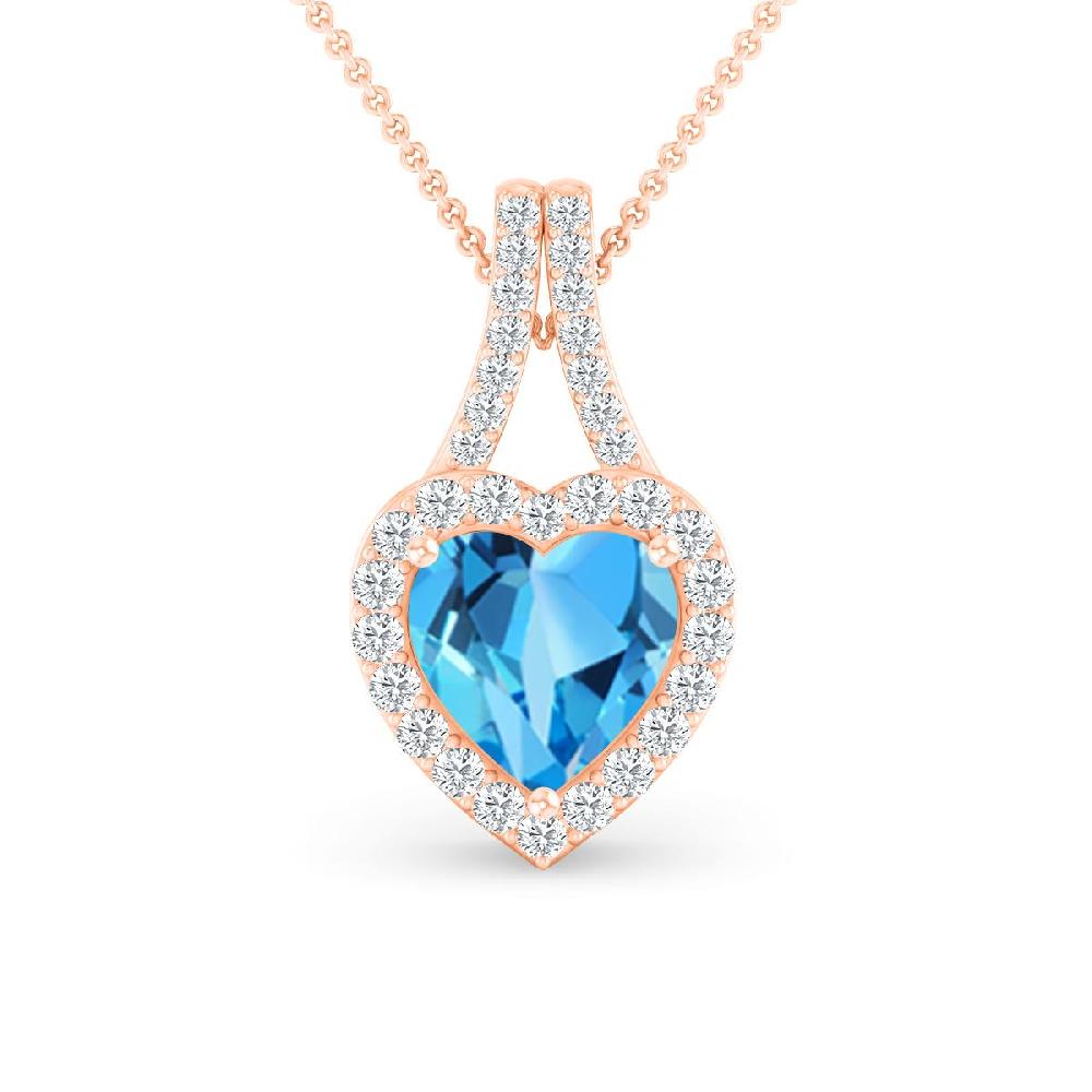 Rose Gold - Blue Topaz