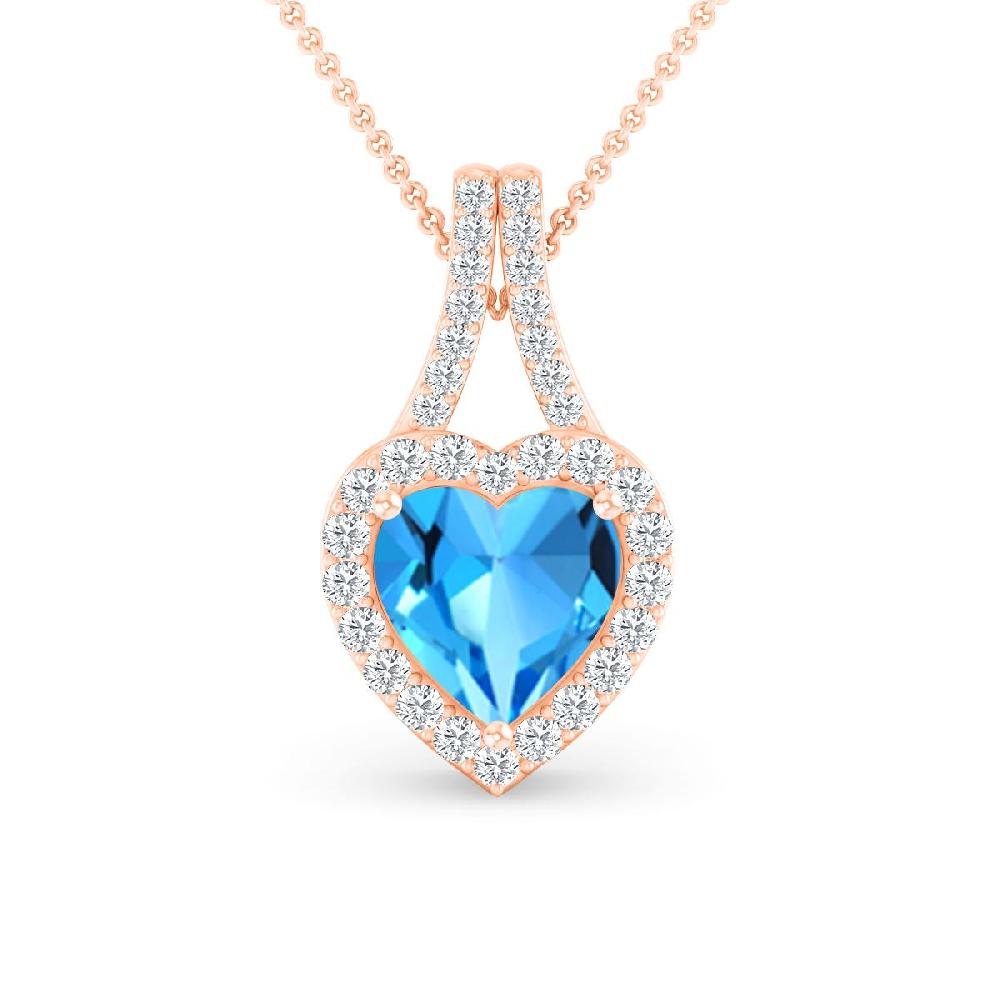 Rose Gold - Blue Topaz