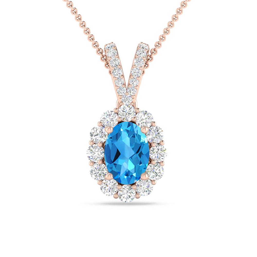 Rose Gold - Blue Topaz