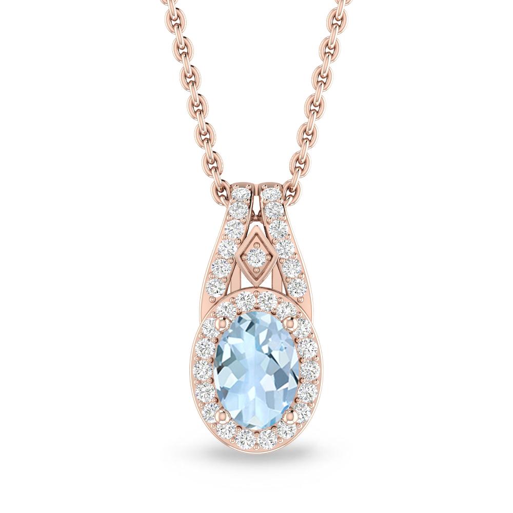 Rose Gold - Aquamarine