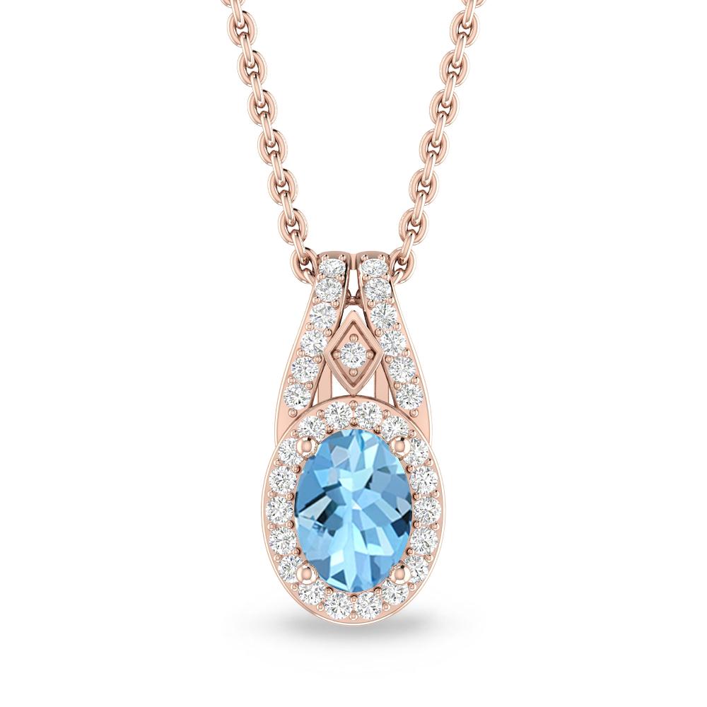 Rose Gold - Aquamarine