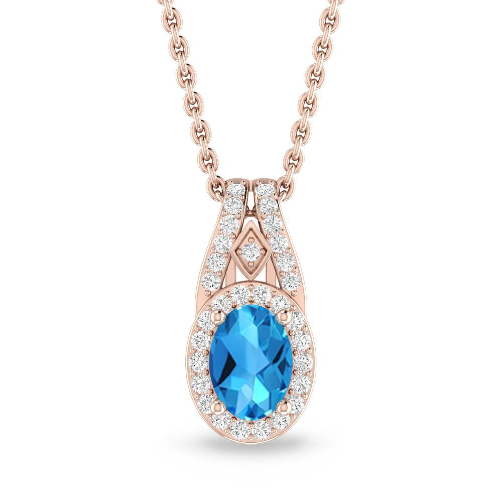 Rose Gold - Blue Topaz